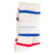 Boyfriend Socks White Red Blue Le Bon Shoppe