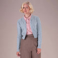 Emmy Design Cropped Light Blue Cardigan