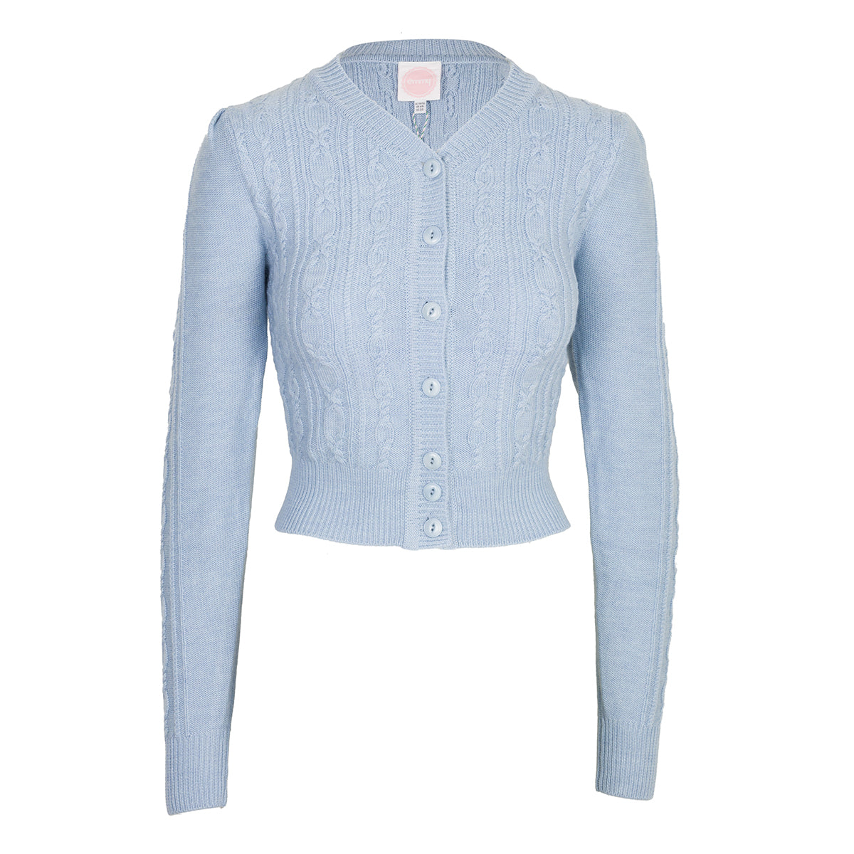 Emmy Design Icy Blue Ice Skater Cardigan Front