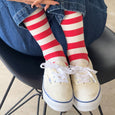Le Bon Shoppe Red Striped Wally Socks