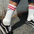 Men's Varsity Socks White Red Le Bon Shoppe