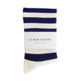 Navy Blue and White Striped Socks Dollydagger