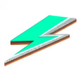 acrylic lightning bolt mirror rollerama