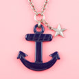 Anchor Pendant Necklace Navy Classic Hardware