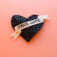 Black Glitter Heart Hair Clip Dollydagger