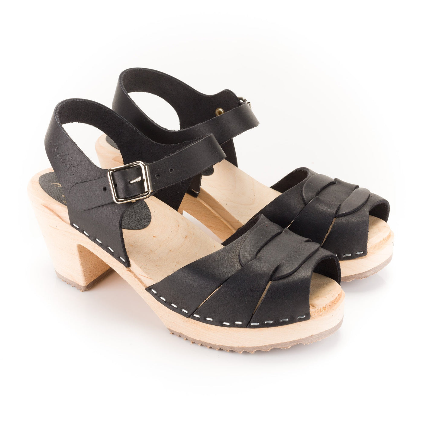 Black Peeptoe Clogs Lotta from Stockholm at Dollydagger