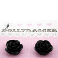 Black Rose Earrings Dollydagger Vintage Charm
