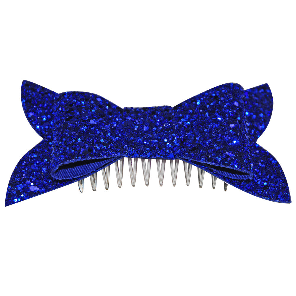 Blue Glitter Hair Bow Dollydagger