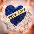 Blue Glitter Heart Fascinator Dollydagger