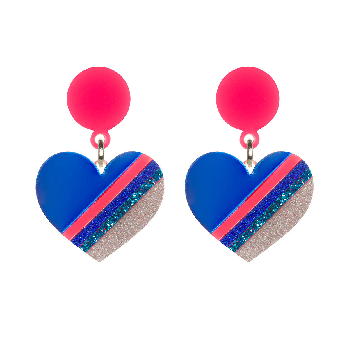 Blue Heart Drop Earrings Dollydagger Rollerama