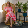 Coral Gingham Dress Dollydagger Katie