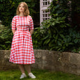 Dollydagger Katie Coral Gingham Dress