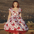 Dollydagger Red Rose Print English Rose Scarlet Dress