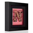 Dollydagger Curly Mark Circus Letter Shadow Box Pink Gold N