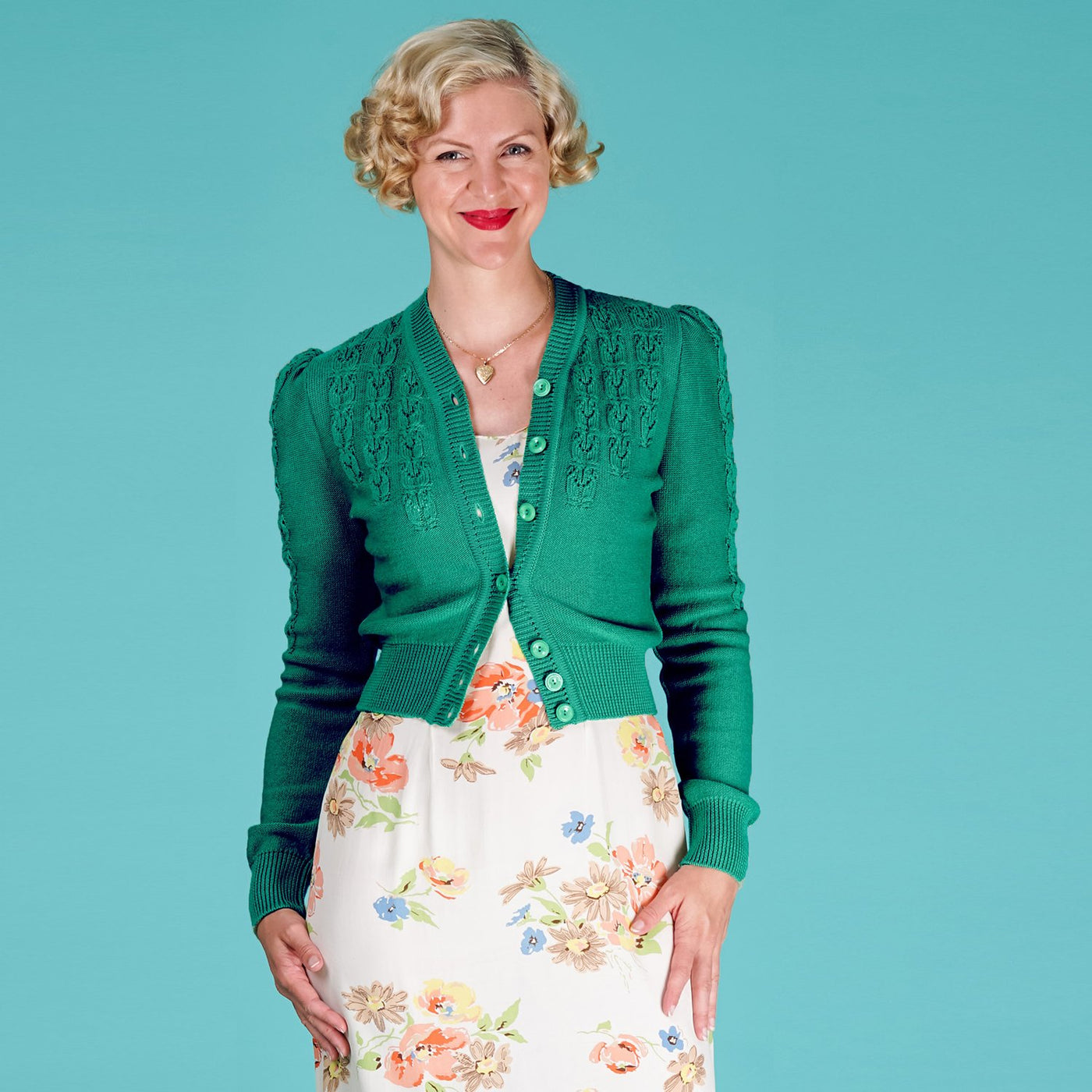 Emmy Design Emerald Green Peggy Sue Cardigan