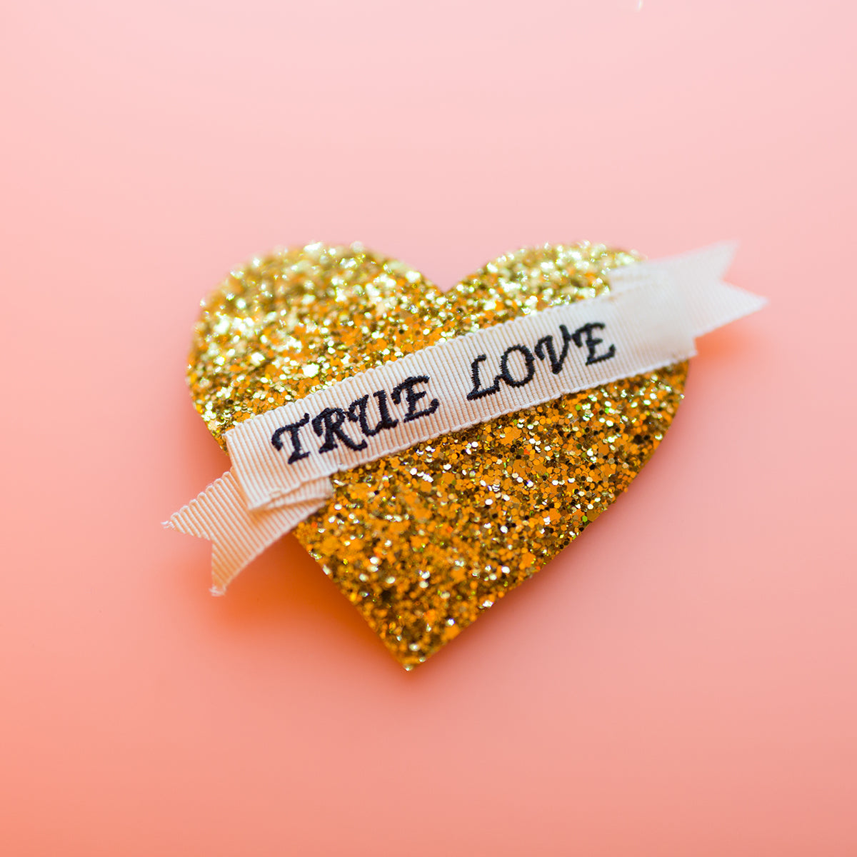 Gold Glitter Heart Hair Clip Dollydagger Vintage