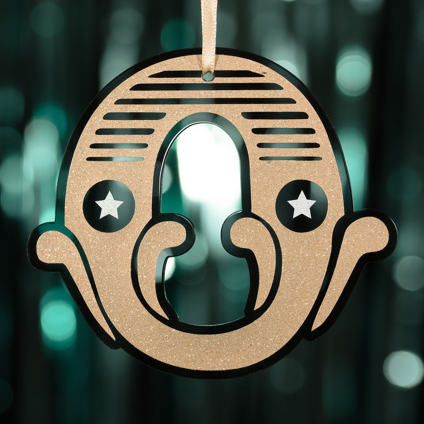 Gold Glitter Initial Ornament Dollydagger Curly Mark