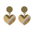 Gold Heart Drop Earrings Dollydagger Rollerama