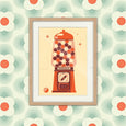 Gumball Machine Retro Screen Print Telegramme