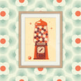 Gumball Machine Retro Screen Print Telegramme