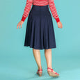 High Waist Swing Skirt Navy Swirly Sweetheart Emmy Design