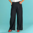 High Waisted Trousers Black Sailor Slacks Emmy Design