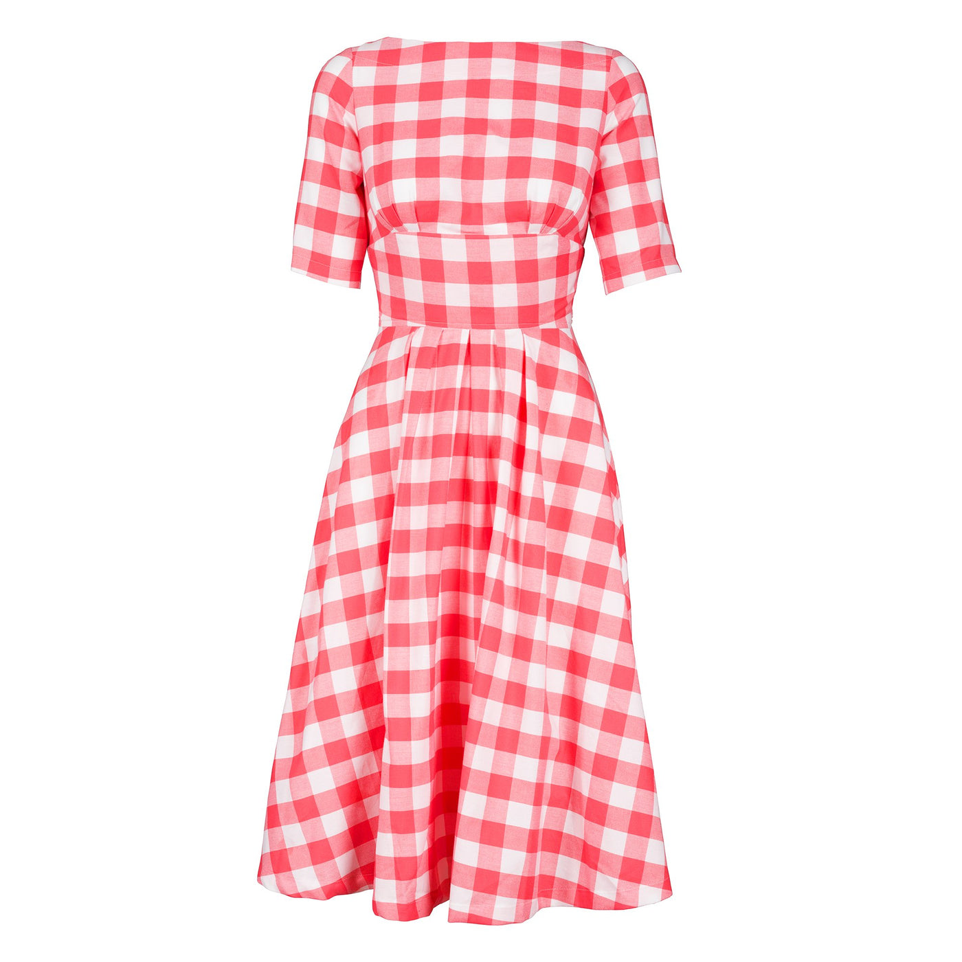 Katie Coral Gingham Dress