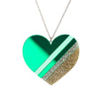 Large Green Heart of Glass Necklace Rollerama Dollydagger