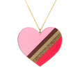Large Pink Heart of Glass Necklace Rollerama Dollydagger