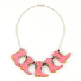 Lou Taylor Pink Cowgirl Boot Necklace