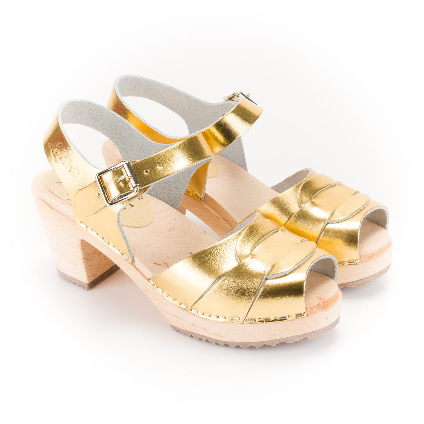 Metallic Gold Clogs by Lotta from Stockholm at Dollydagger