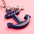 Navy Anchor Necklace Classic Hardware