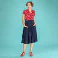 Navy Blue Swing Skirt Emmy Design Swirly Sweetheart