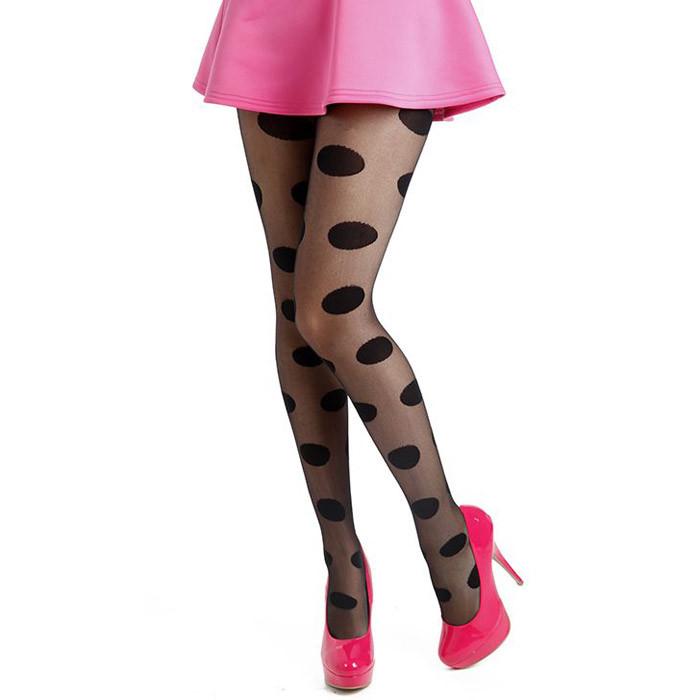 Pamela Mann Black Oversized Spot Tights