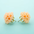 Peach Dahlia Earrings Dollydagger Vintage Charm