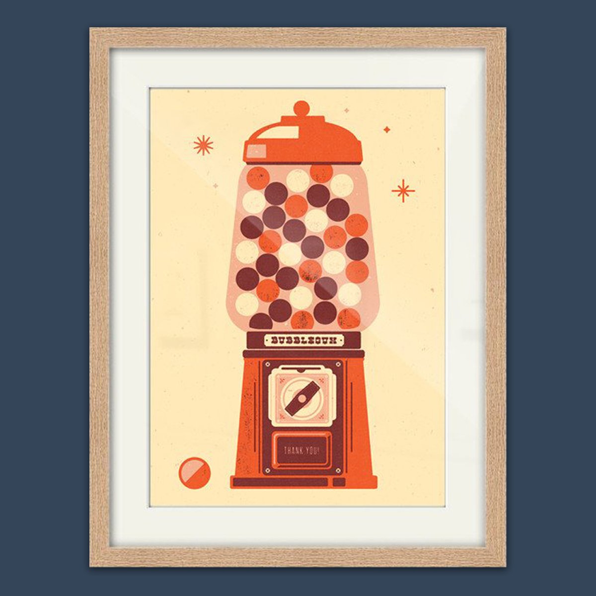 Retro Screen Print Gumball Machine Telegramme