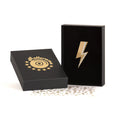 rollerama gold lightning bolt glam rock brooch