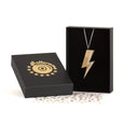 rollerama gold lightning bolt glam rock necklace