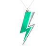 Rollerama Green Lightning Bolt Necklace