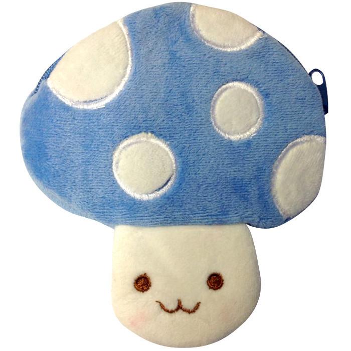 Toffee Apple Kawaii Mushroom Plush Purse Blue