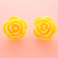 Yellow Rose Earrings Dollydagger Vintage