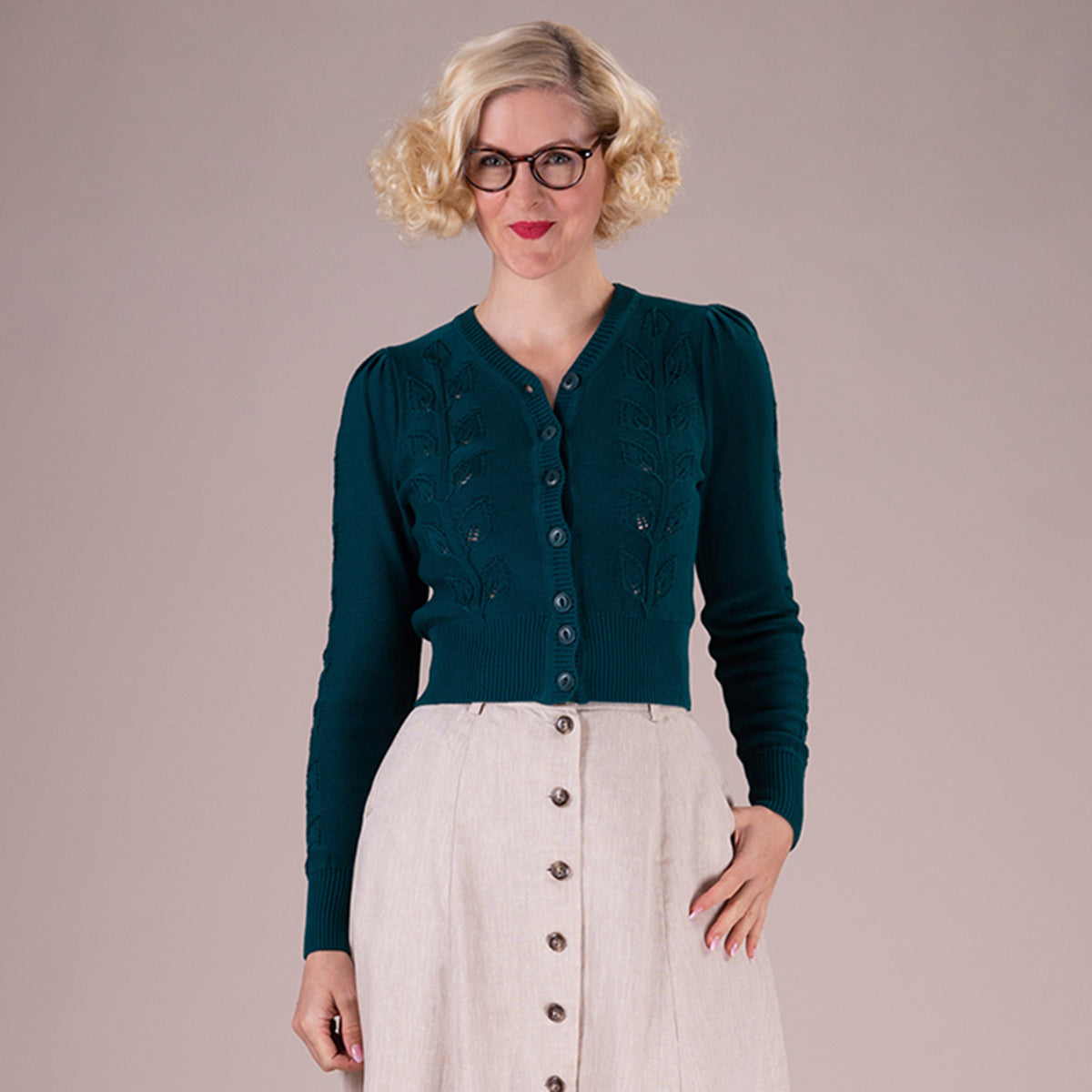 Emmy Design Petroleum Susie Q Cardigan | Cotton Cable Knit Cardigan ...