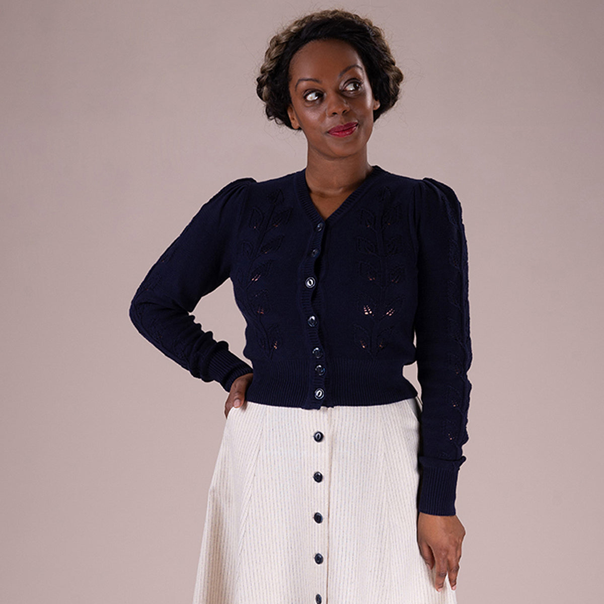 Emmy Design Navy Susie Q Cardigan | Navy Cropped Cardigan