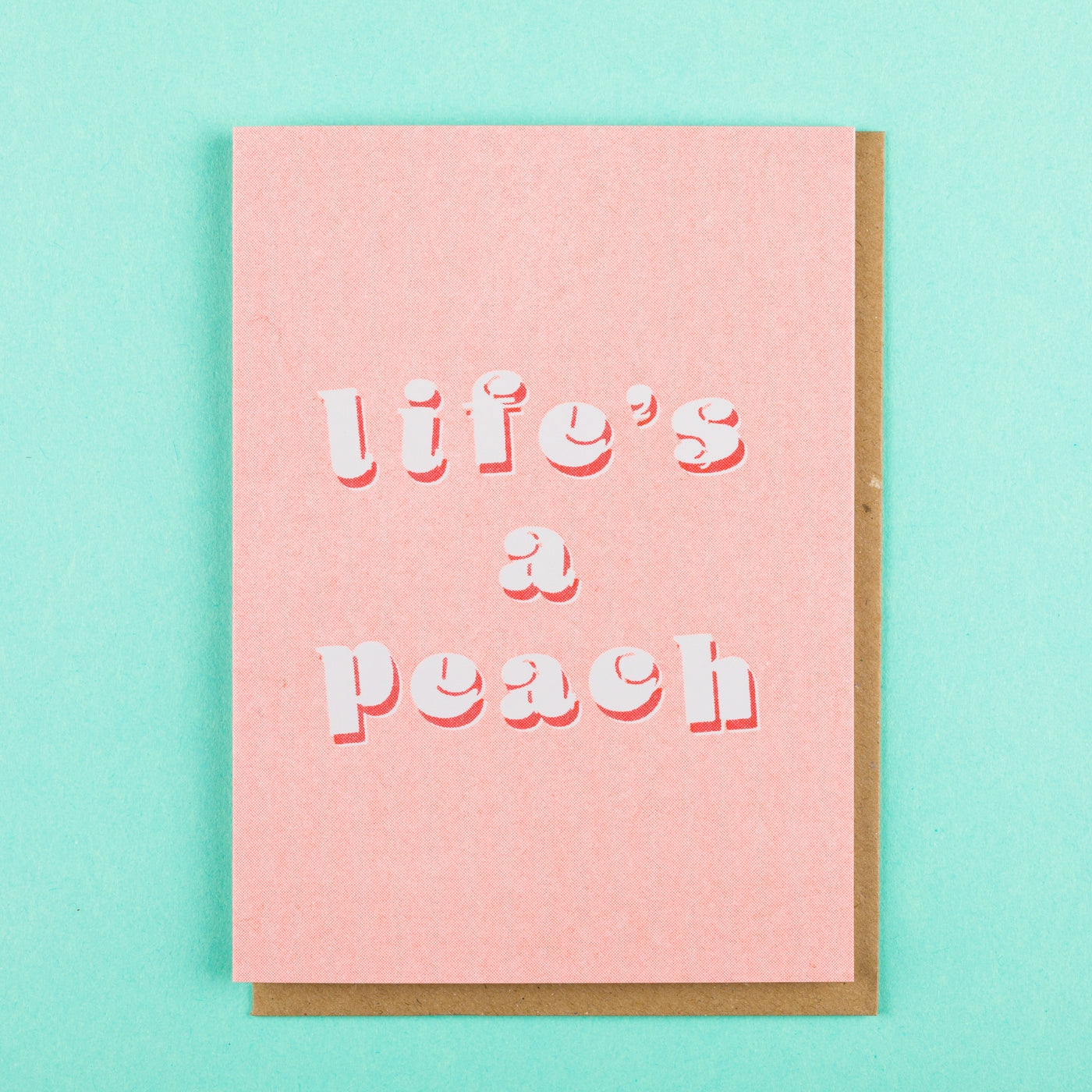 risograph card lifes a peach ohh deer