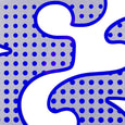 Acrylic Ampersand Blue Silver Curly Mark Dollydagger
