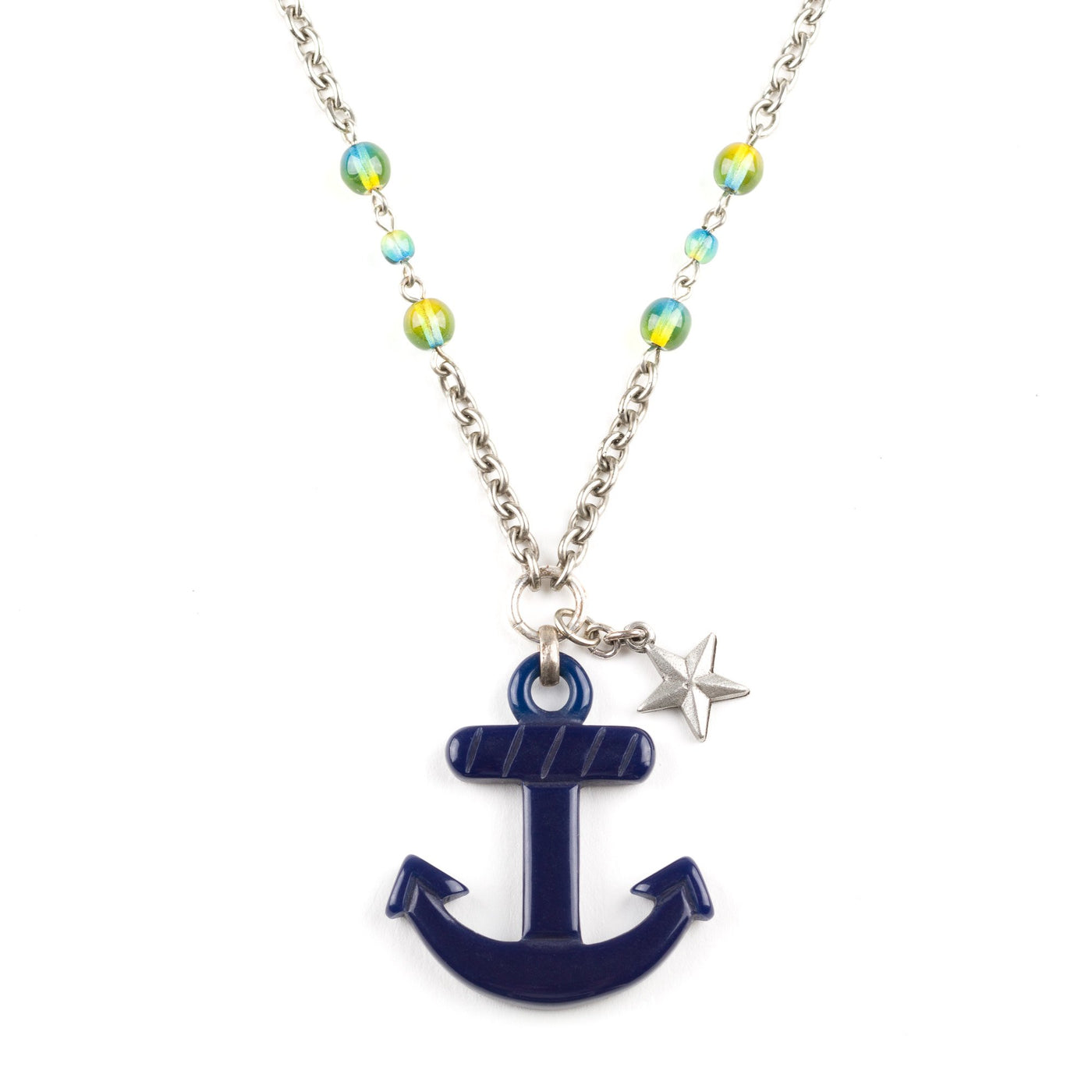 Anchor Pendant Necklace Navy Classic Hardware