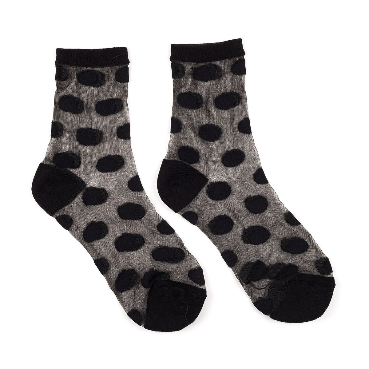 Women's Sheer Anklet Socks With Mesh Polka Dot Bow - A New Day™ Black 4-10  : Target