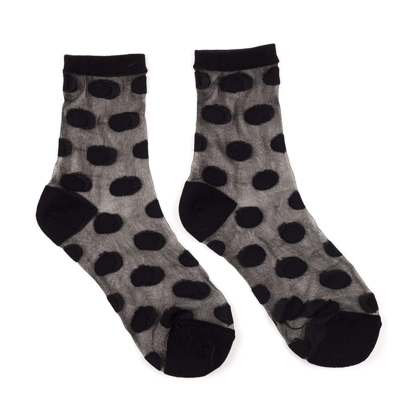 Black Sheer Polka Dot Socks Toffee Apple