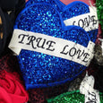 Blue Glitter Heart Fascinator Group Dollydagger