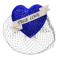 Blue Glitter Heart Fascinator